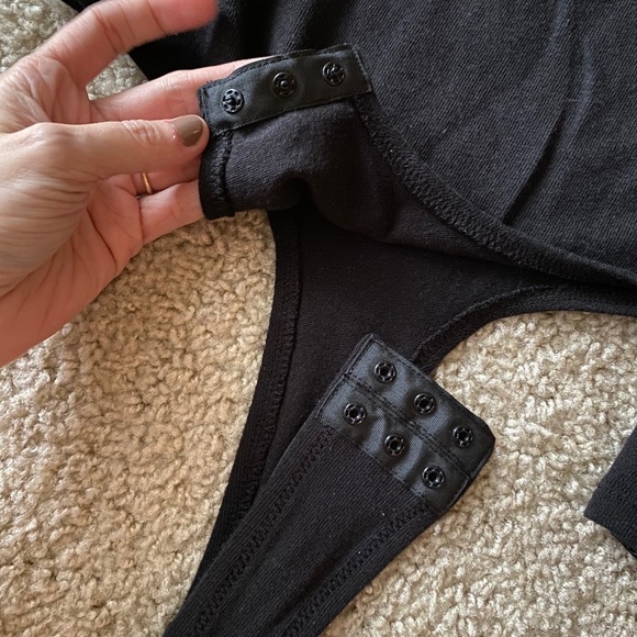 Madewell Black Long Sleeve Thong Bodysuit Sz S - Picture 8 of 11